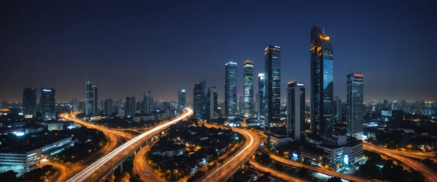 Jakarta skyline at dusk